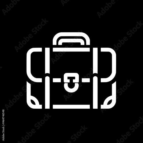 Black and White SVG of a Briefcase Icon
