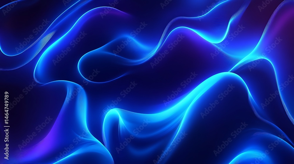 Obraz premium abstract blue waves on a dark background