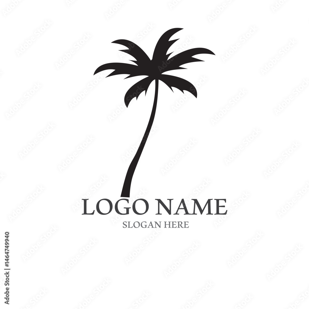 Fototapeta premium Palm tree summer logo template