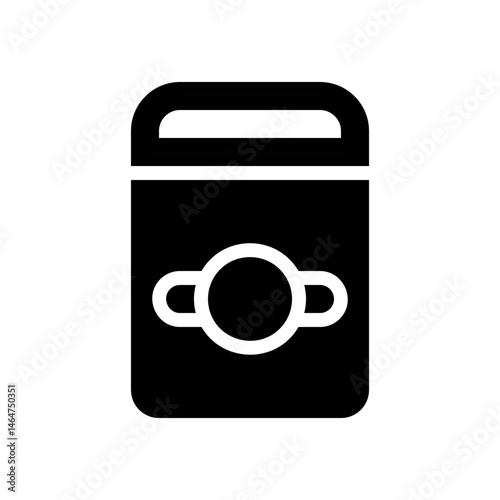 Stylized icon representing a stylized container or package design for digital applications