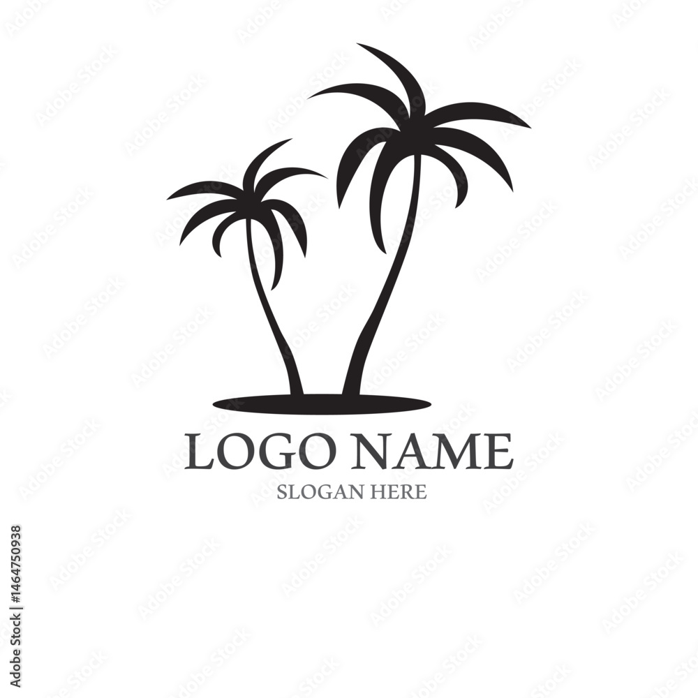 Fototapeta premium Palm tree summer logo template