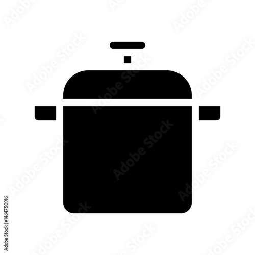 A minimalist illustration of kitchenware, a sleek design cooking pot icon