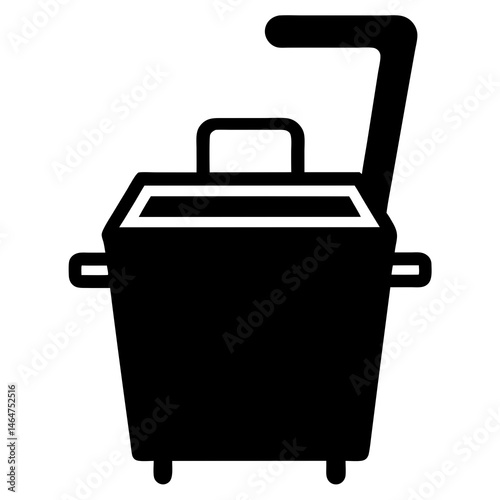 black silhouette deep fryer vector art illustration