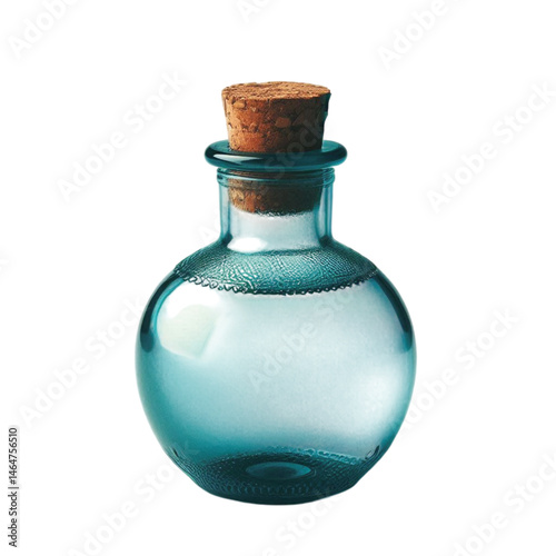 Blue Glass Potion Bottle With Cork