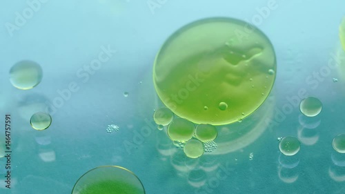Oil and water  bubbles animation in 4K video.