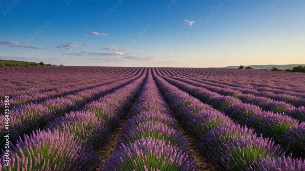 Vast lavender field under open sky Vast lavender field under open sky