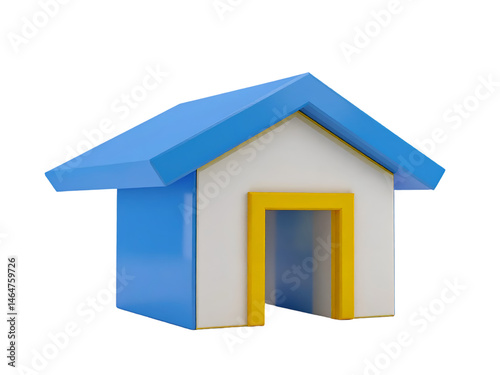 A 3d home icon on transparent background, generate by Firefly.