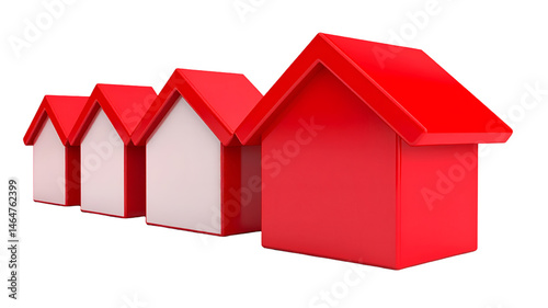 Set fo 3d home icon on transparent background, generate by Firefly.