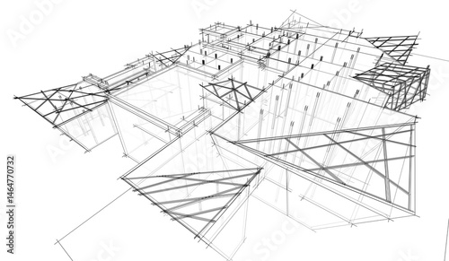 Fototapeta Naklejka Na Ścianę i Meble -  abstract concept architecture 3d illustration