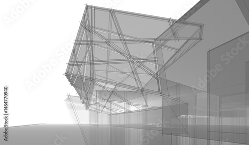Fototapeta Naklejka Na Ścianę i Meble -  abstract concept architecture 3d illustration