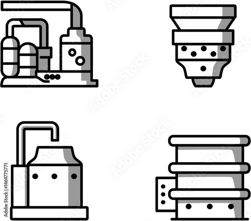 mining material processing machine icon 