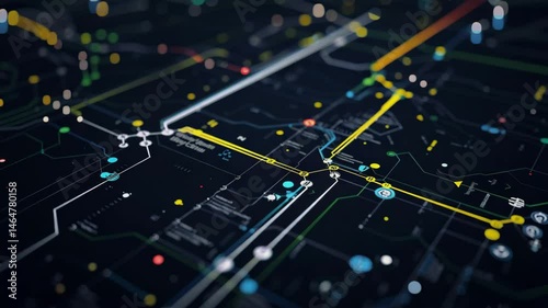 A map of the water plant pipeline network, Generative AI Videos.