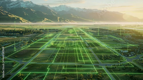A large area of undeveloped land in a flat area, Generative AI Videos.