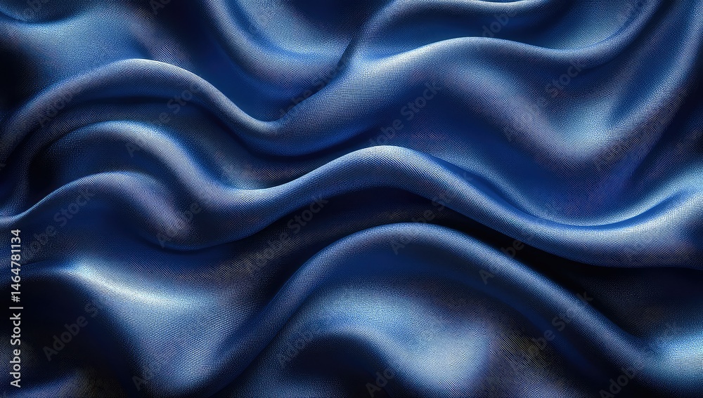 Blue Silk Draped Fabric Texture. Blue Silk Draped Fabric Texture.