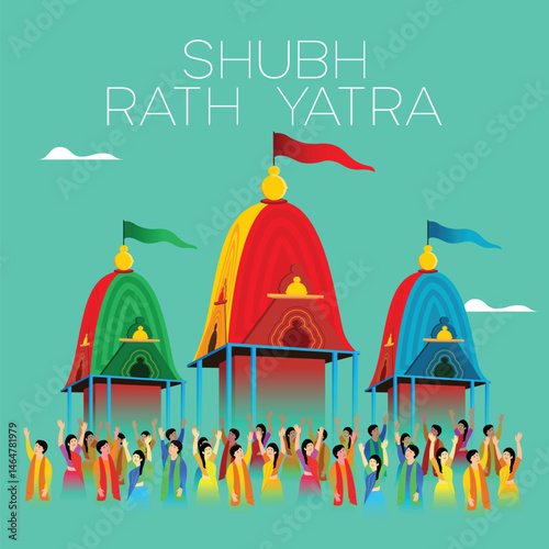 Traditional Indian Rath Yatra Poster Design – Lord Jagannath, Balabhadra, Subhadra
