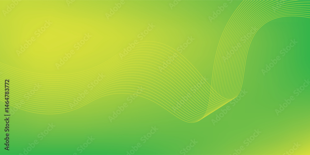 Fototapeta premium Modern abstract green gradient background with waves