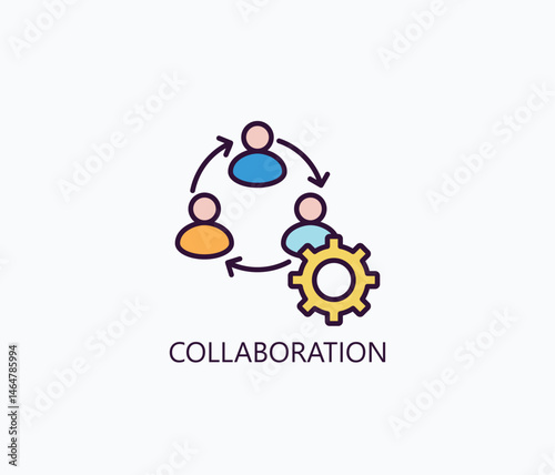 Collaboration Icon Or Logo Isolated Illustration