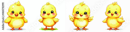 Cute watercolor vector illustration of kid chick doll isolated on clean background best for print sticker or clipart.