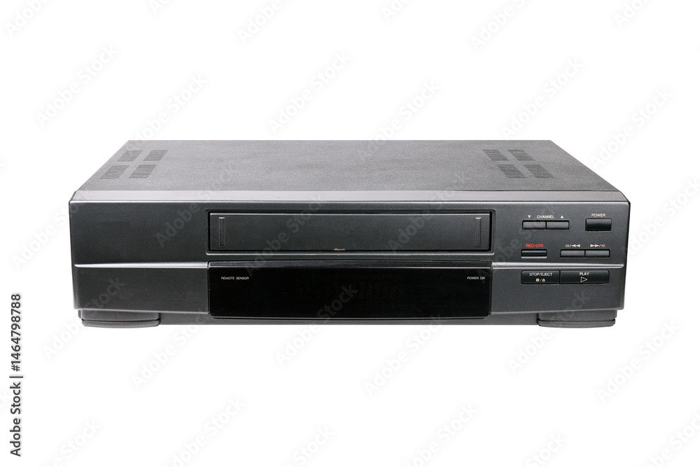 Old VCR from 1980-1990s isolated on white background. Old VCR from 1980-1990s isolated on white background.