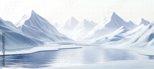 Glacier quiet lake view