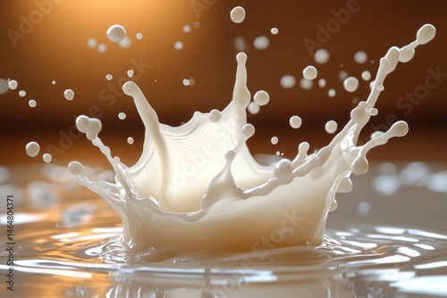 Creative liquid milk splash and drop background design photo