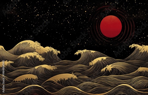 The tide of the sea of ??stars, the red sun hanging alone