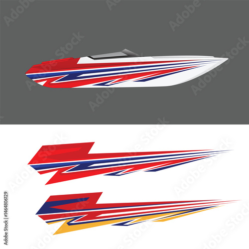  livery decal design to wrap the body of the motor boat.