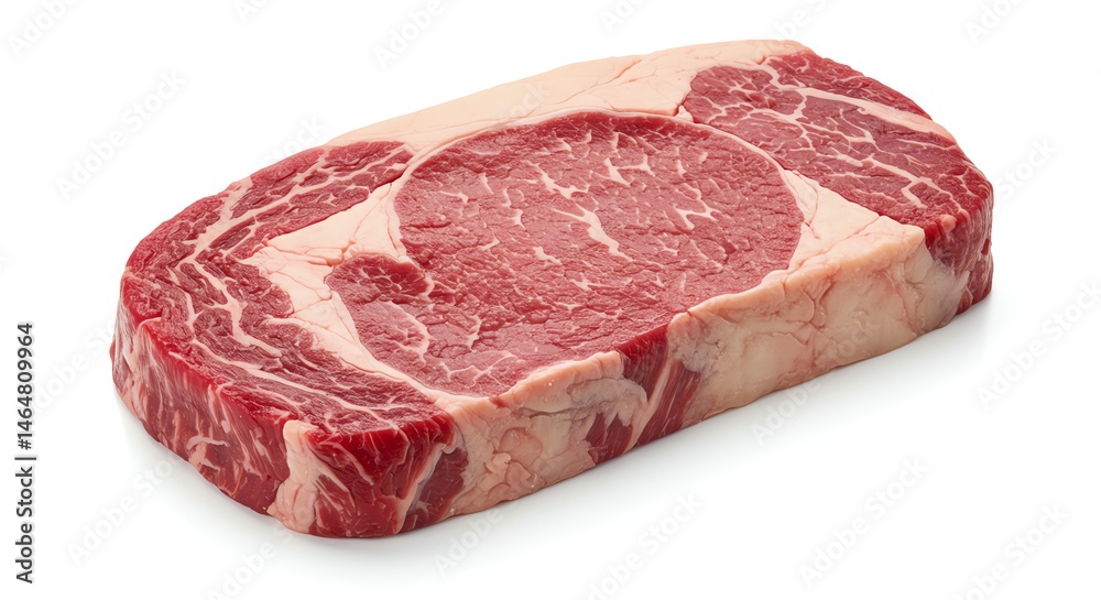 Fresh Raw Steak on White Background Fresh Raw Steak on White Background