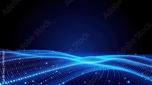 Abstract Blue Particle Wave Background for Digital Design