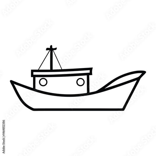 boat on the water vector silhouette