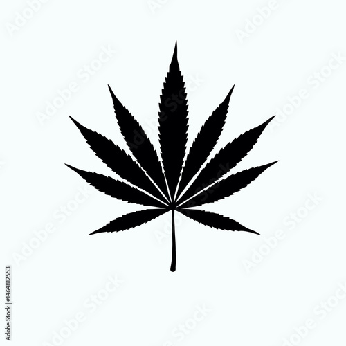 cannabis leaf silhouette vector illustration on white