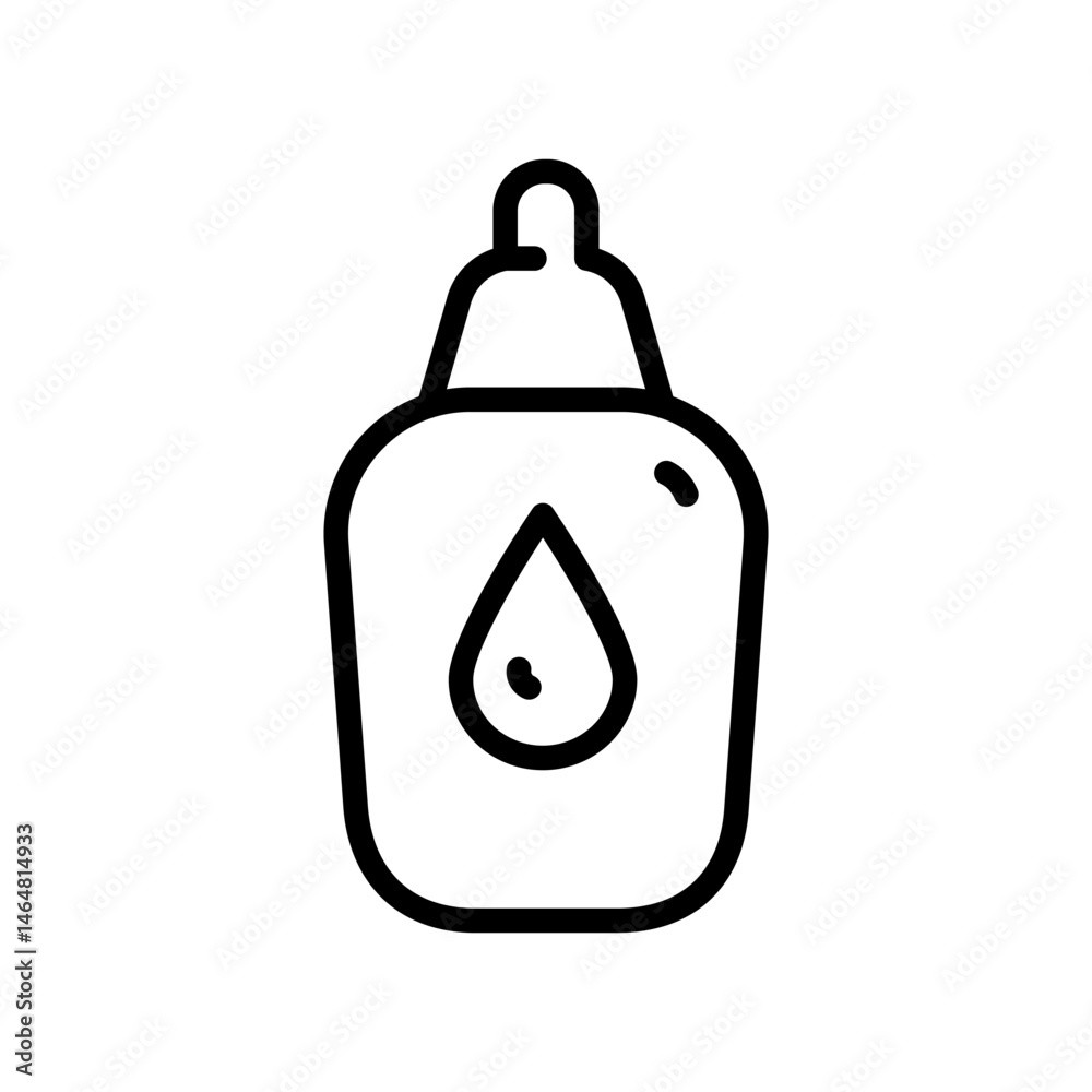 Obraz premium Eye, ear or nasal drops for treatment, line icon. Small Plastic bottle with drop sign. Vector illustration isolated on white background.