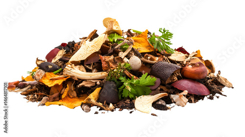 Organic Waste Isolated on Transparent Background Cutout - Eco-Friendly Recycling Concept