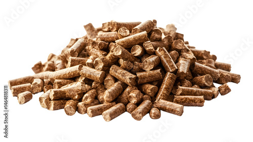 Quality Pile of Wood Pellets Isolated on Transparent Background