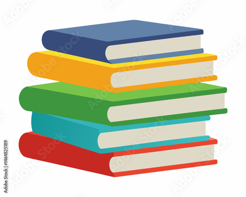 Stack of Colorful Books Illustration