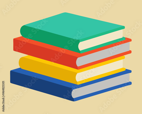 Stack of Colorful Books Illustration