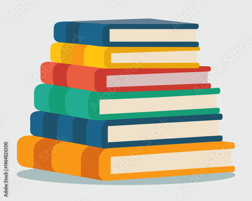 Stack of Colorful Books Illustration