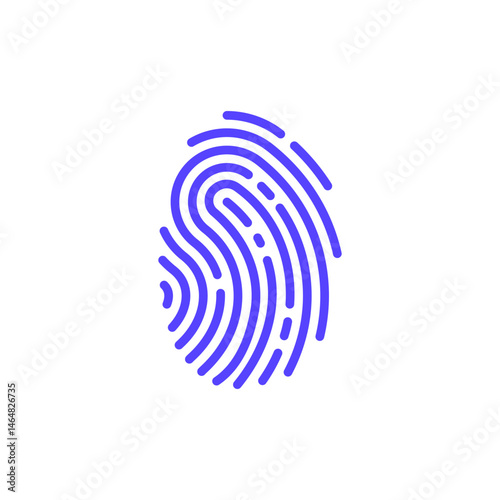 High Quality Fingerprint Line Logo Vector Icon for Security and Access Identification