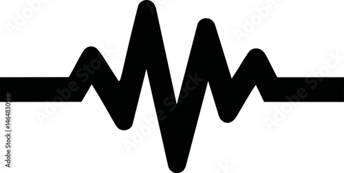 Black heartbeat line icon , symbolic concept of life and health. Vector illustration