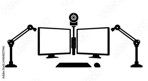 Streamer workspace black and white icon