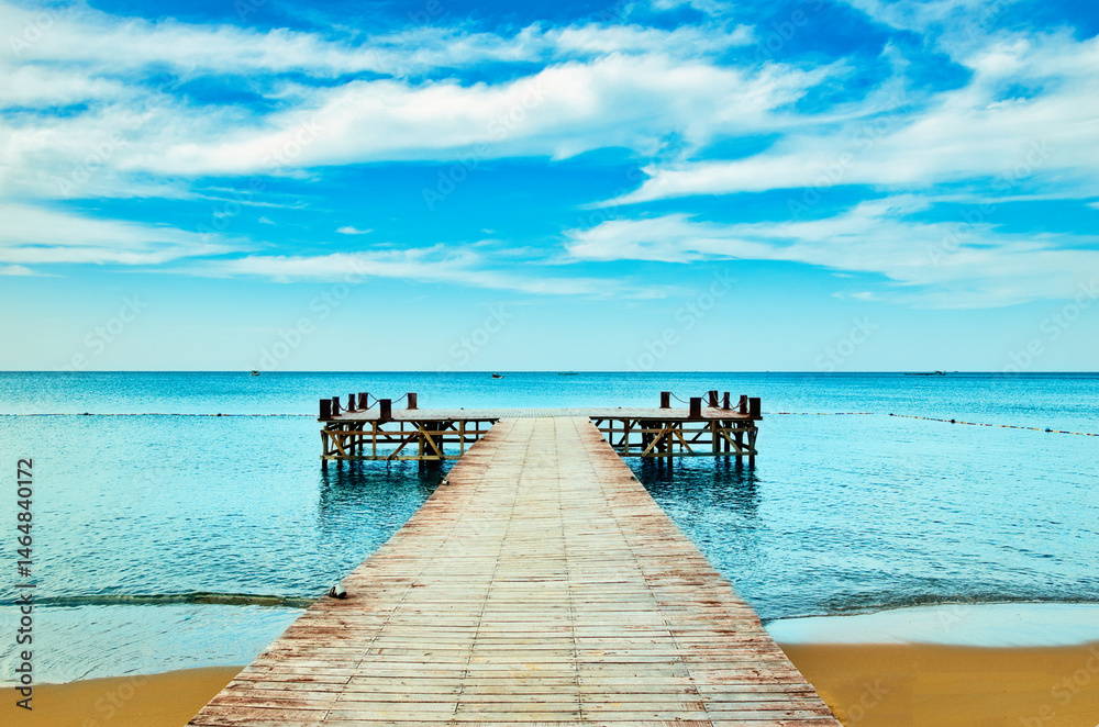 Fototapeta premium Sonasea Beach, Phu Quoc, Vietnam - November 26th 2024: Coastal Resort Scenery of Phu Quoc Island in Vietnam. A Tropical Tourism Destination for Summer Vacation in Southeast Asia. On a hot sunny day.