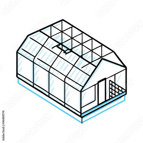 greenhouse design in minimalistic style with transparent colors  