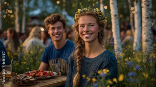 Nordic Midsummer picnic sce...