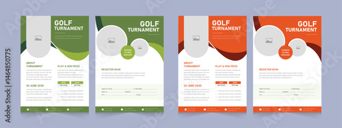 Golf Tournament Double Side Flyer Template – Clean and Professional Sports Event Poster Layout for Club Championship or Competition Promotion