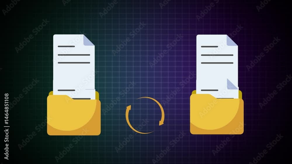 File transfer computer folder to folder with loding, File sharing file exchange File copying and pasting upload and download concept, clipping path Transferring Document, Video, image and PDF Files, d
