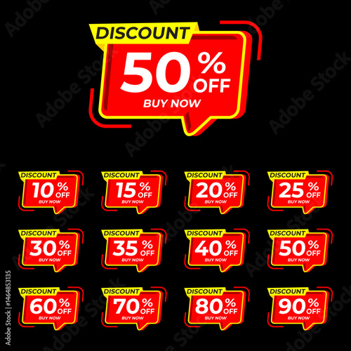 discount percentage sale stickers vector collection