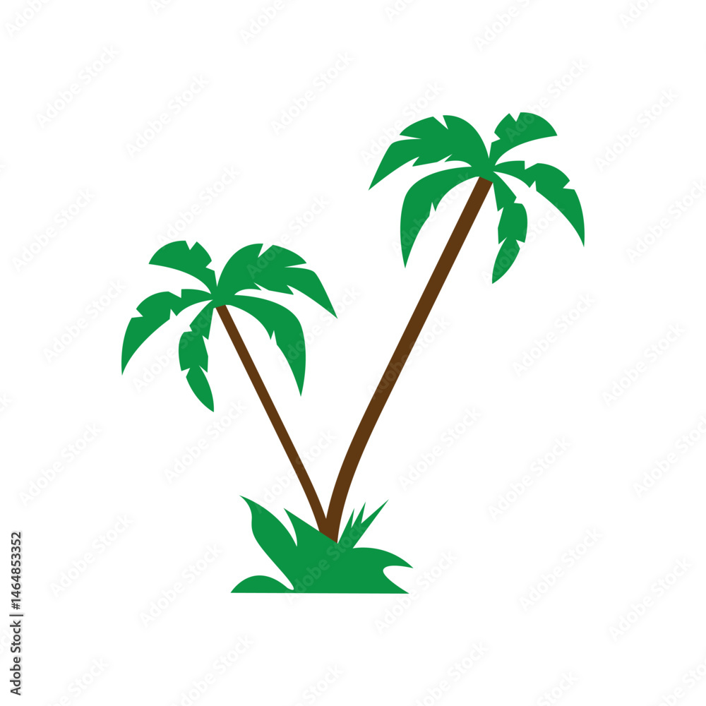 Obraz premium Palm tree summer logo template