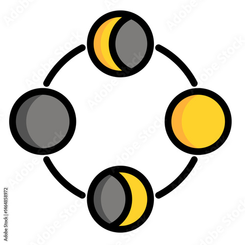 Moon Phases  Icon Element For Design	