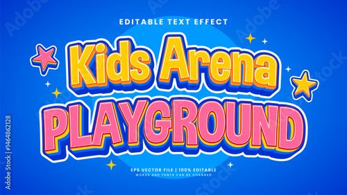 Kids arena playground 3d editable text effect template