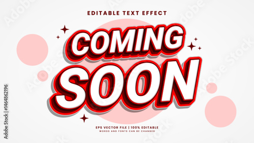 Coming soon opening 3d editable text effect template